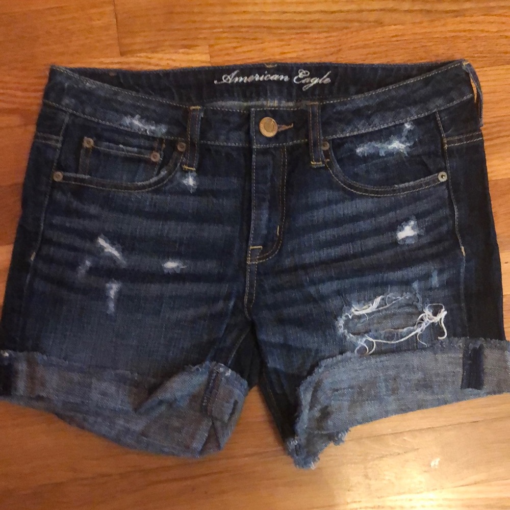 American eagle dark wash shorts
